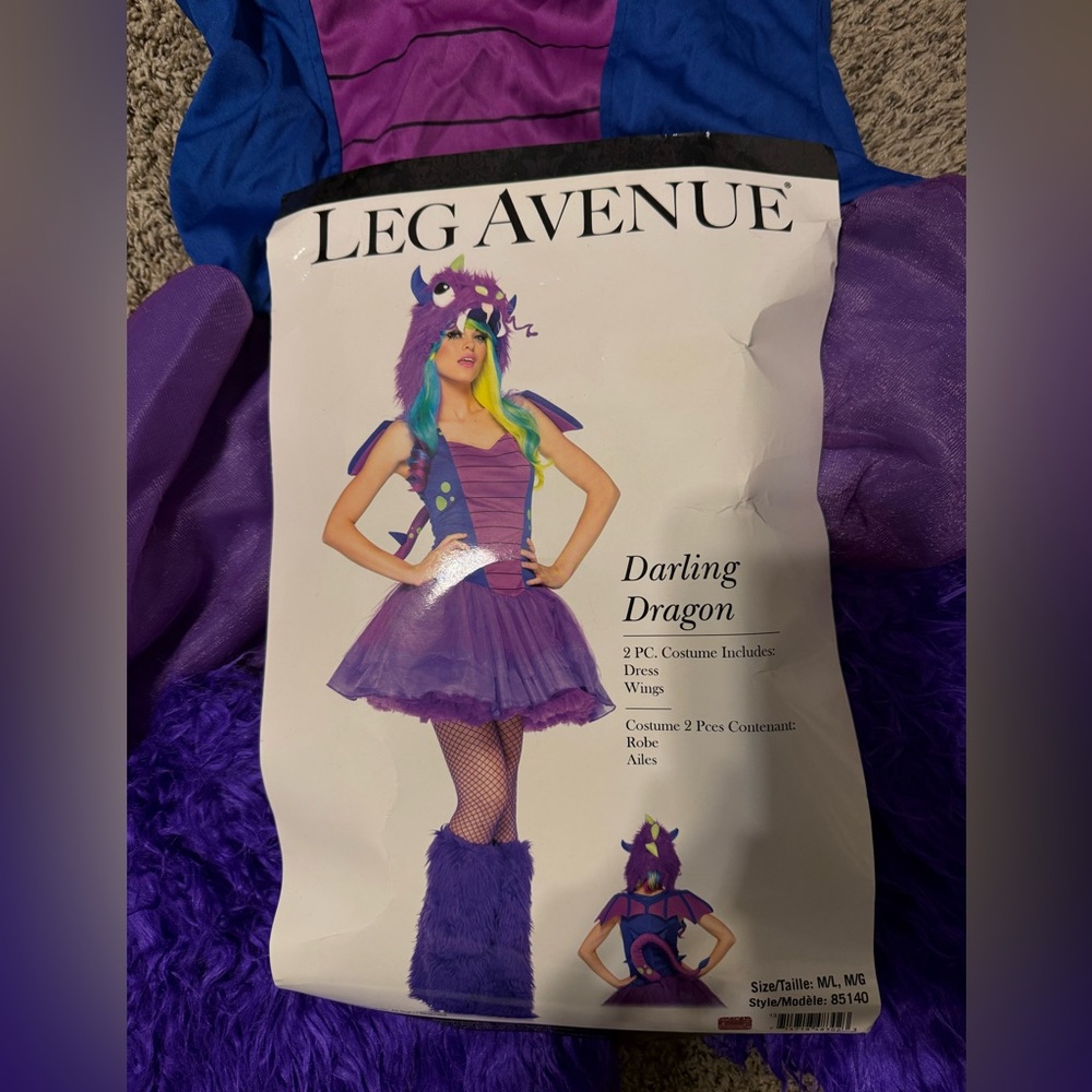 Leg Avenue Purple Darling Dragon Women’s Costume
